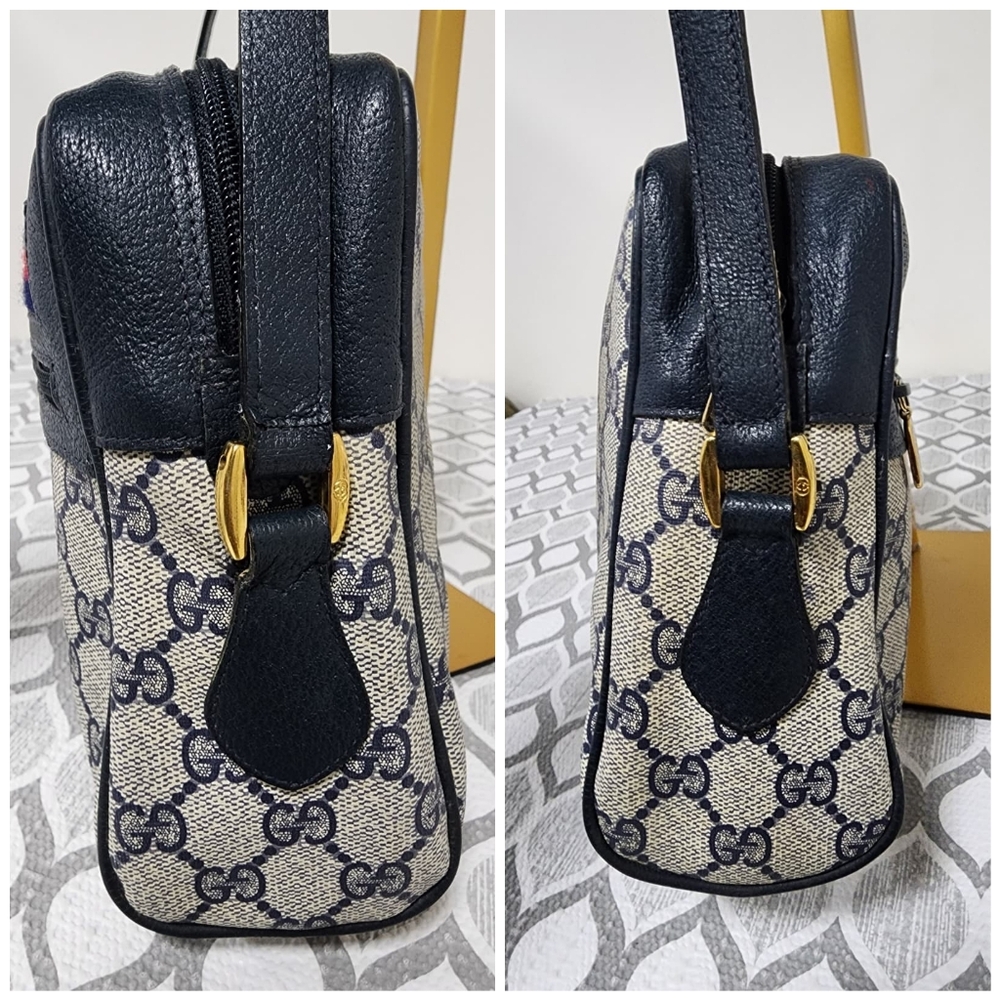 GUCCI Vintage Ophidia Shoulder Bag Navy Blue/Grey Shoulder - Picture 8 of 13